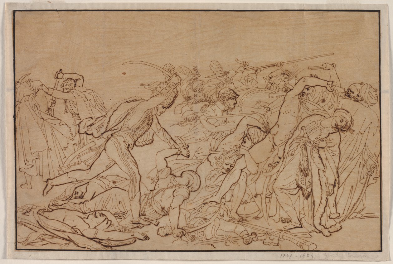 Studie til The Revolt of Cairo af Anne Louis Girodet de Roucy Trioson