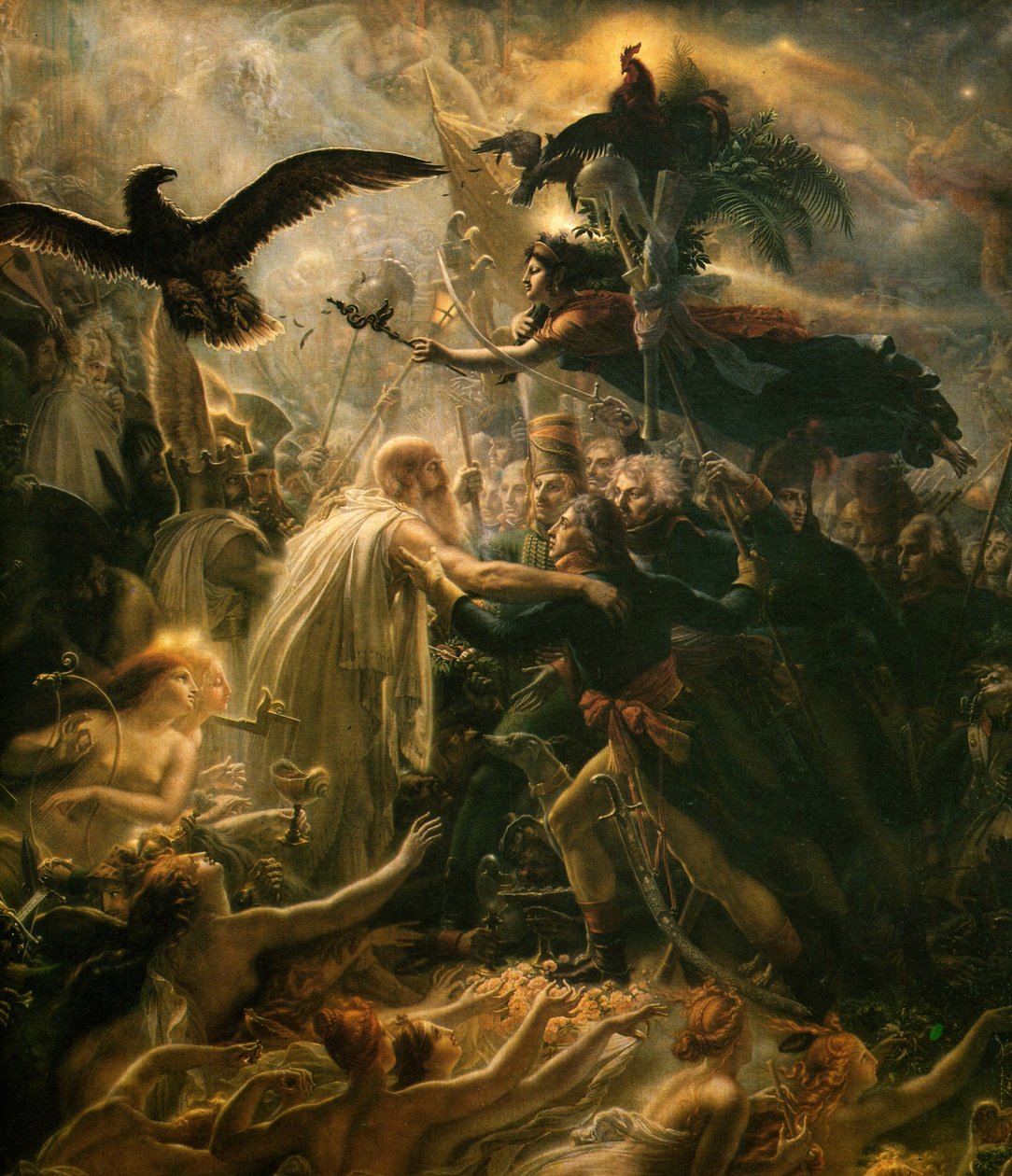 Apoteosen om franske helte, der døde for landet under frihedskrigen, begyndelsen af det 19. af Anne Louis Girodet de Roucy Trioson
