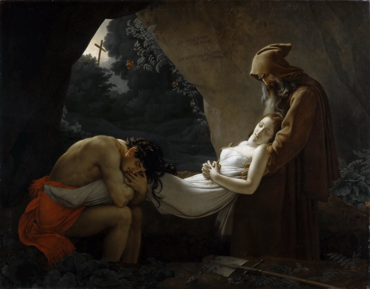 Atalas gravlæggelse, 1808. af Anne Louis Girodet de Roucy Trioson