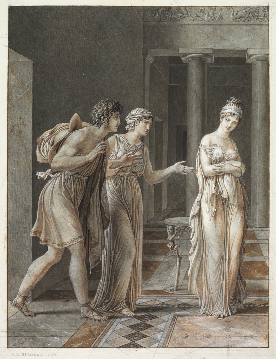 Mødet mellem Orestes og Hermione af Anne Louis Girodet de Roucy Trioson