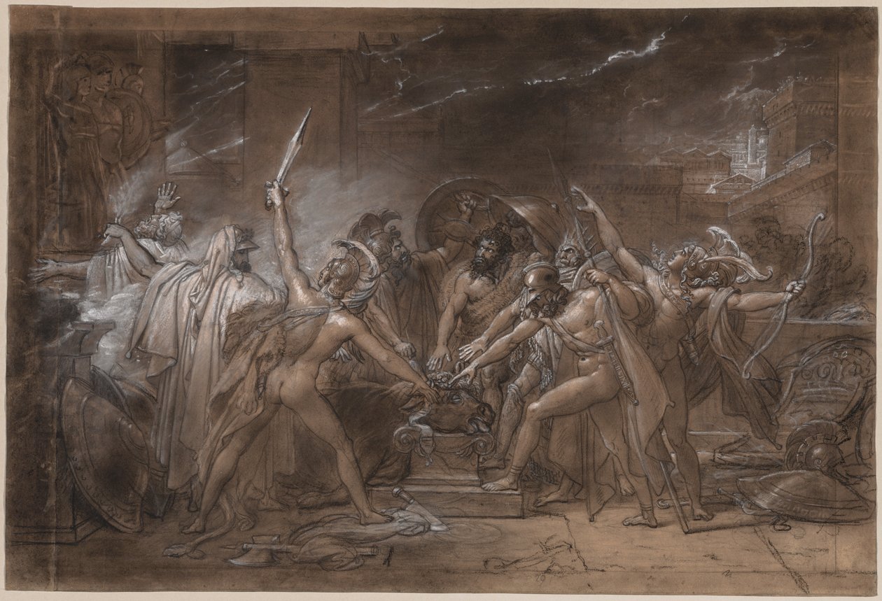 De syv høvdinges ed mod Theben af Anne Louis Girodet de Roucy Trioson