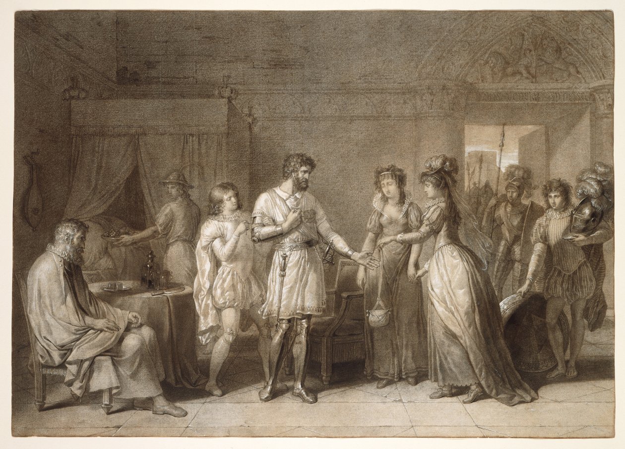Bayard nægter at modtage gaver fra sin værtinde i Brescia af Anne Louis Girodet de Roussy Trioson