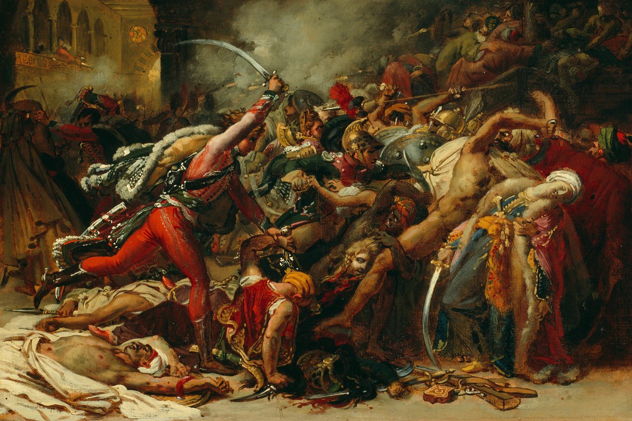 Skitse til The Revolt of Cairo af Anne Louis Girodet de Roussy Trioson