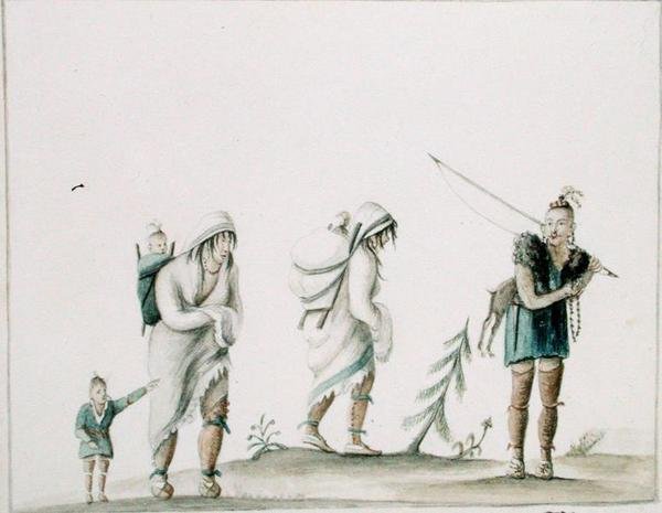 Indisk familie, ca. 1807 (akvarel på papir) af Anne Marguerite Hyde de Neuville