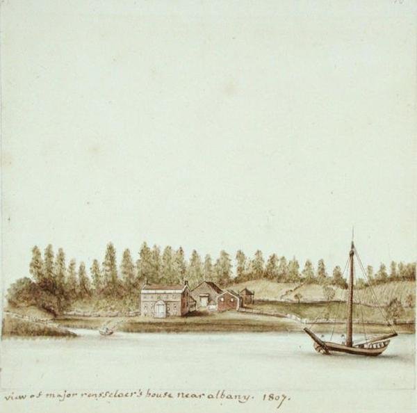 Major van Rensselaers hus nær Albany, New York af Anne Marguerite Hyde de Neuville