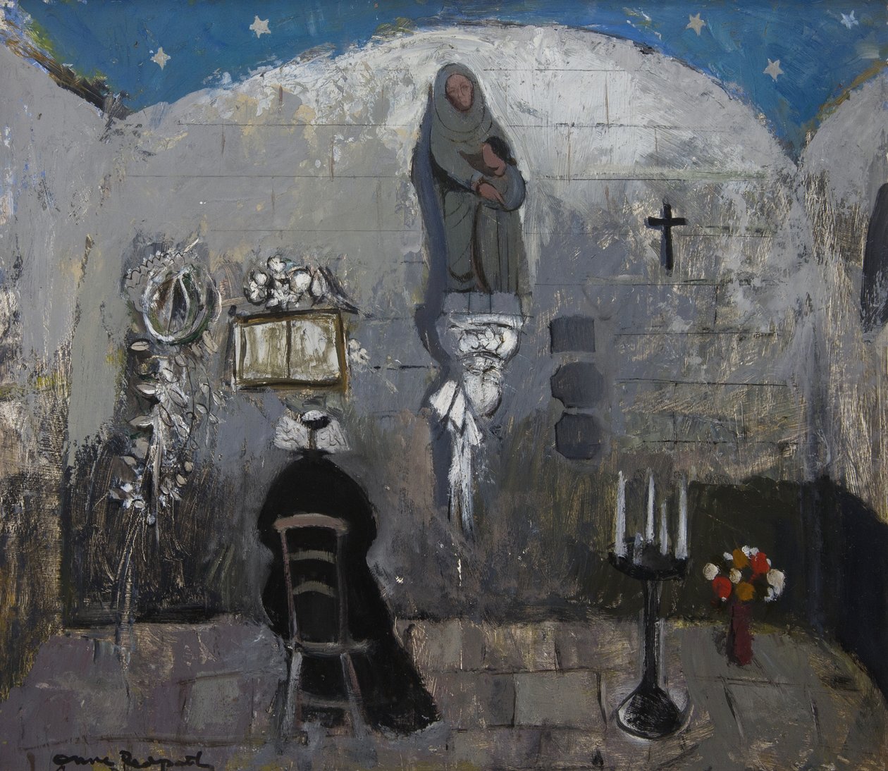 Korsets kapel (olie på kunstnerens tavle) af Anne Redpath