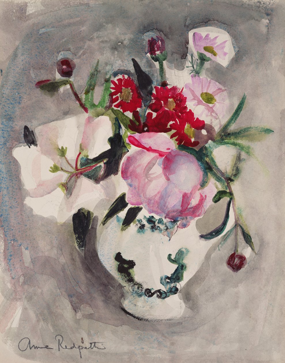 Blomster, ca. 1955 (akvarel på papir) af Anne Redpath