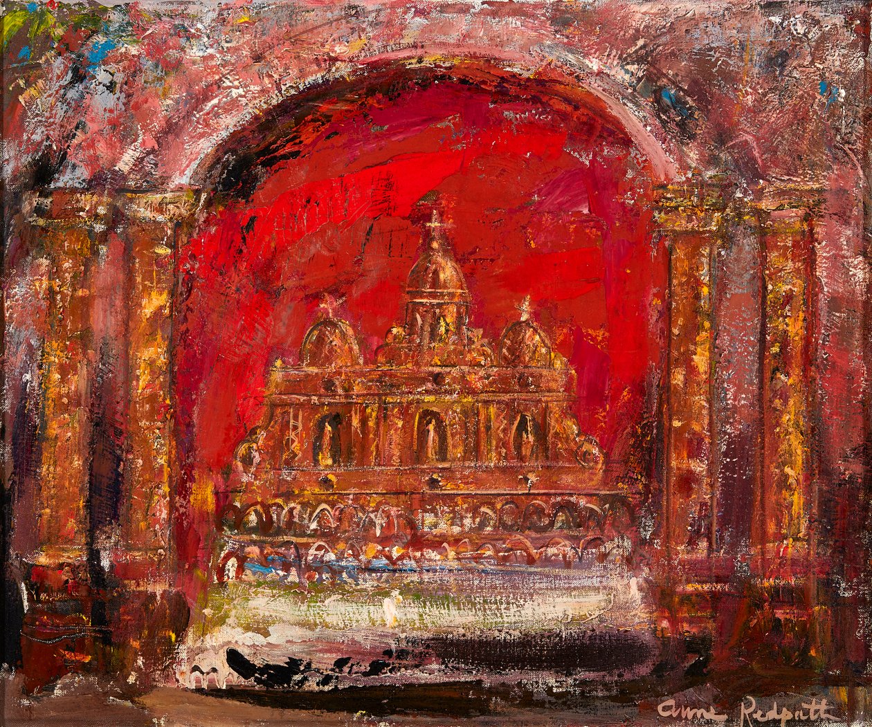 I en kirke, St. Paul (olie på lærred) af Anne Redpath