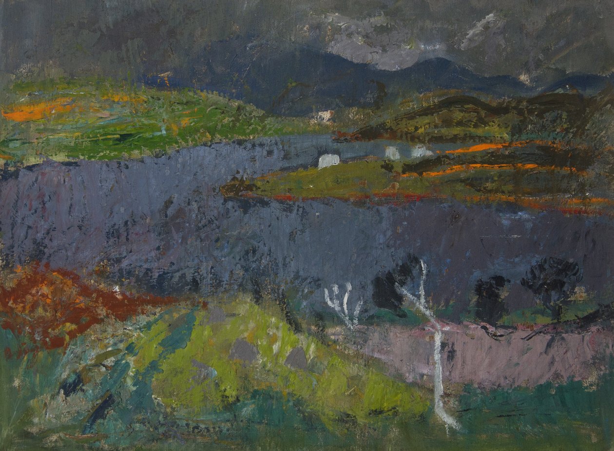 Landskab i Skye (olie om bord) af Anne Redpath