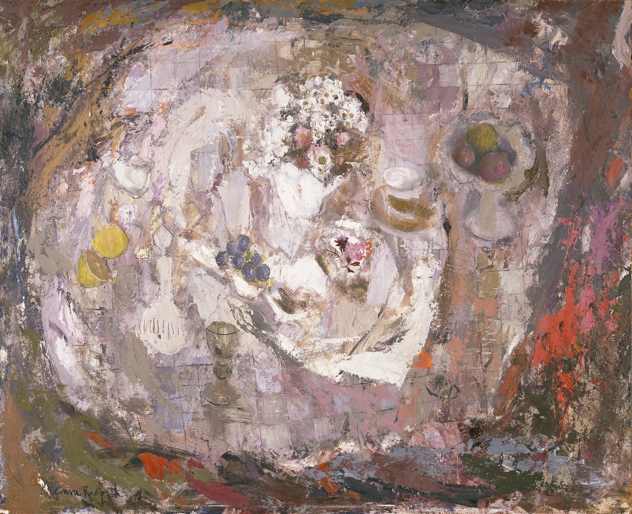 Bordplade, ca. 1961 (olie på hardboard) af Anne Redpath