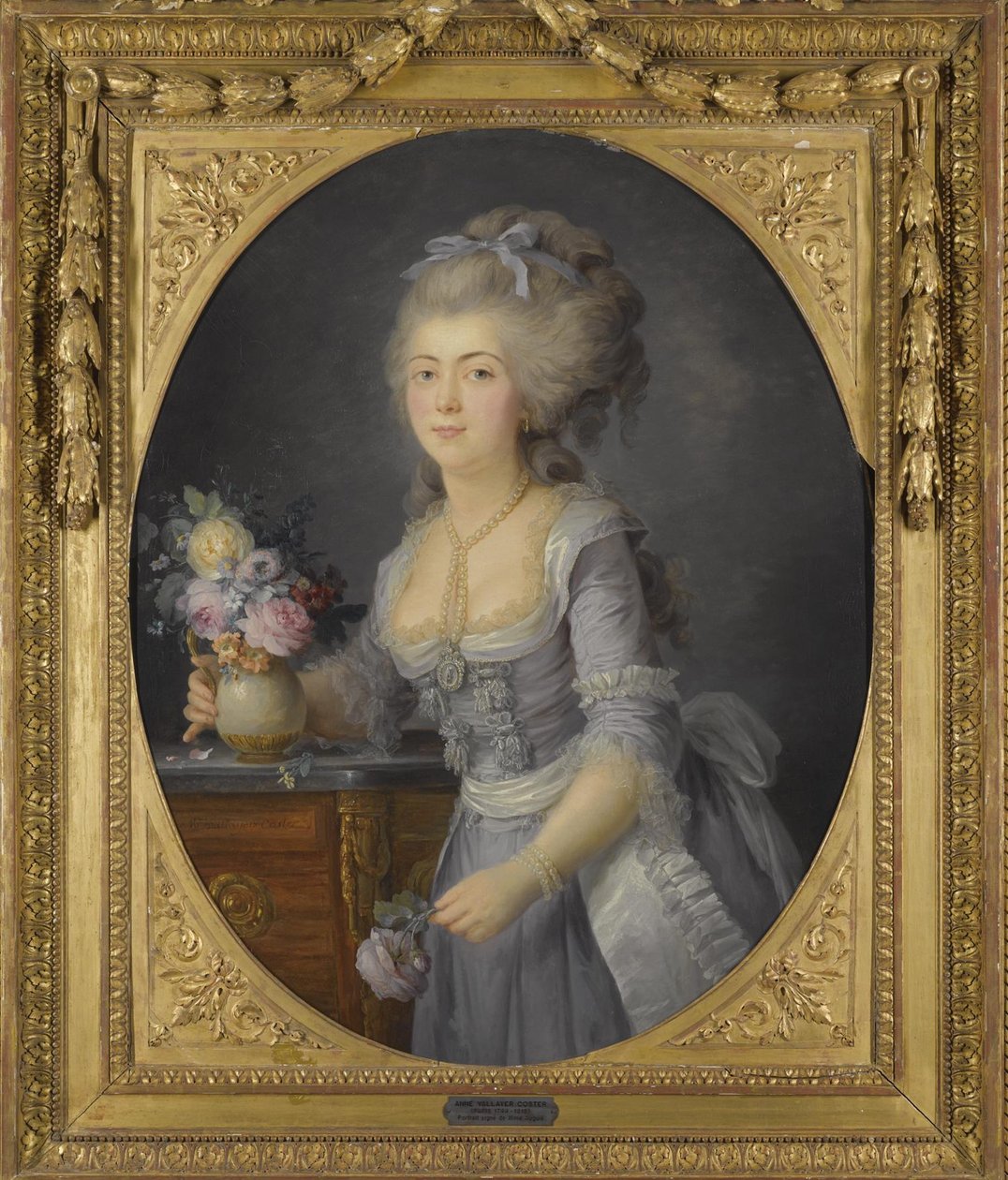 Portræt af Adelaide Henriette Auguié 1758-1794 af Anne Vallayer Coster