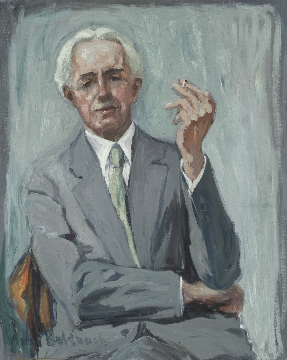 Portræt af Charles Reiffel, ca. 1938 (olie på lærred) af Anni Baldaugh