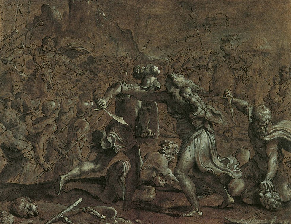 Slaget om romerne og Sabinerne af Annibale Carracci