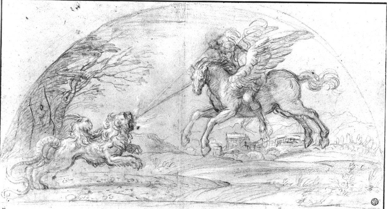 Bellerophon bekæmper Chimaera af Annibale Carracci