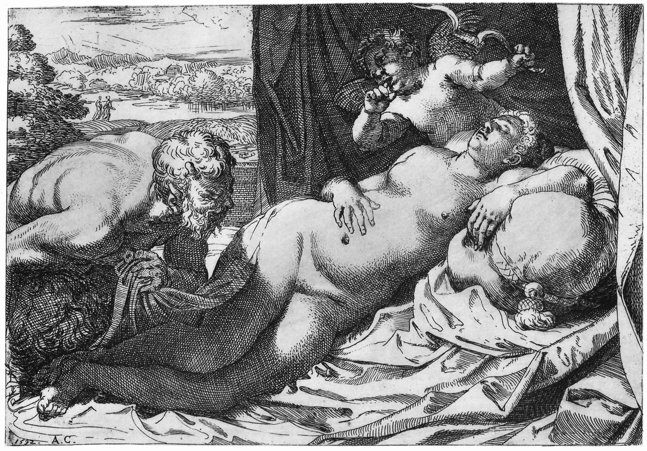 Jupiter og Antiope af Annibale Carracci