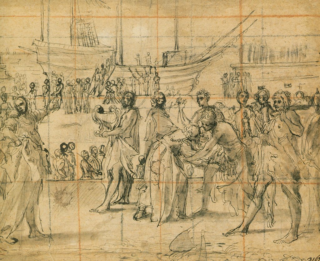 Møde mellem Jason og kong Aeëtes af Annibale Carracci