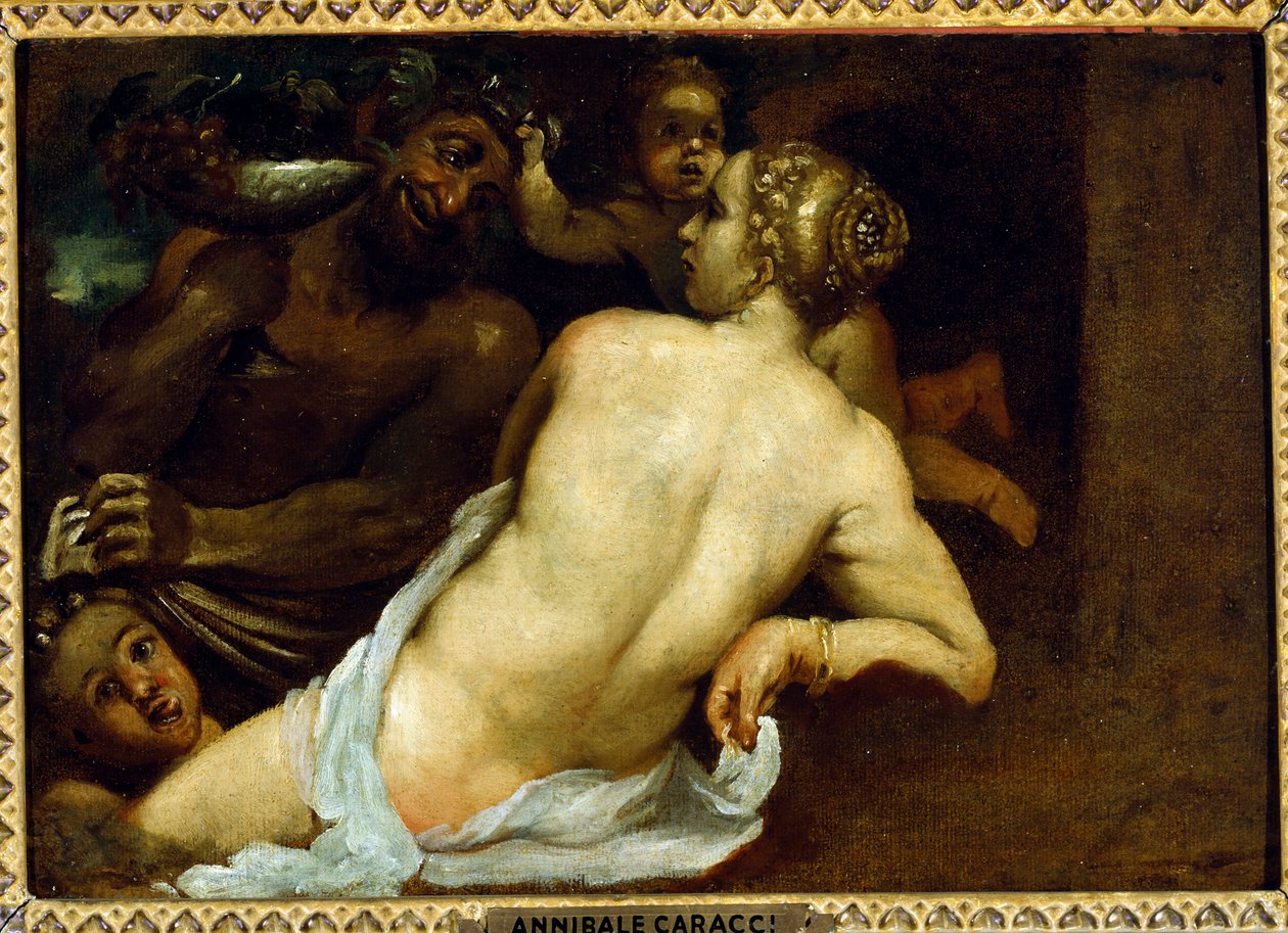 Nymfe og Satyr af Annibale Carracci