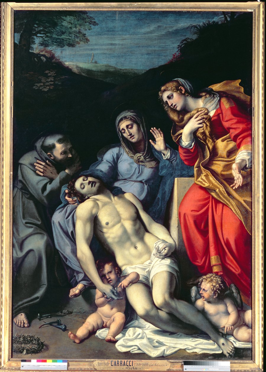 Pieta med den hellige Frans og den hellige Maria Magdalena, ca. 1602 af Annibale Carracci