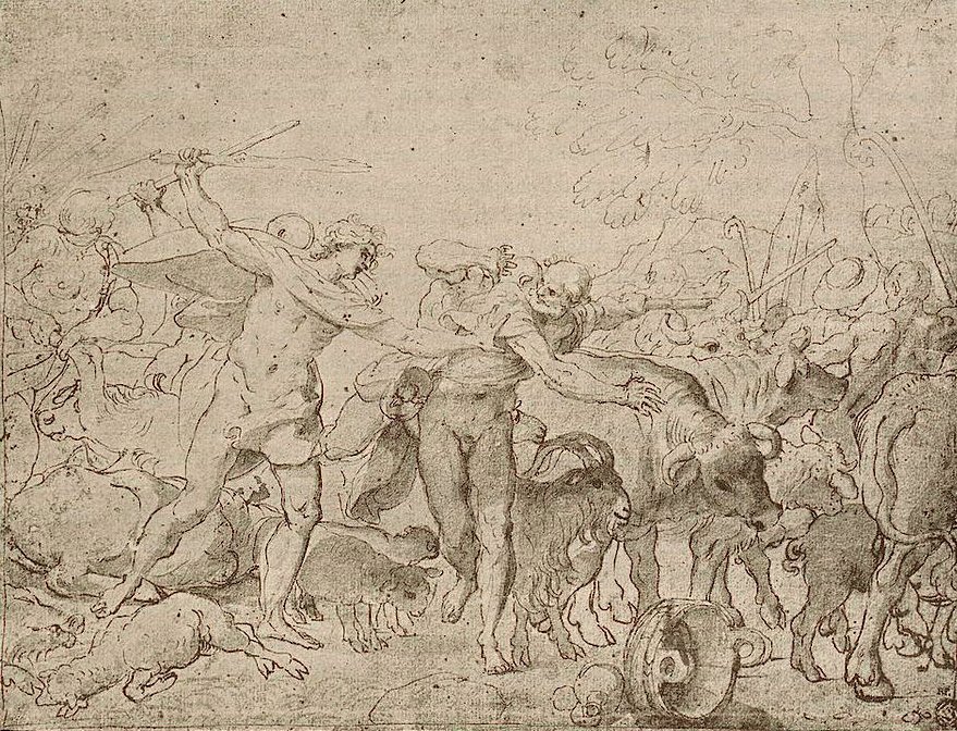 Skitse til Palazzo Magnani-freskoer af Annibale Carracci