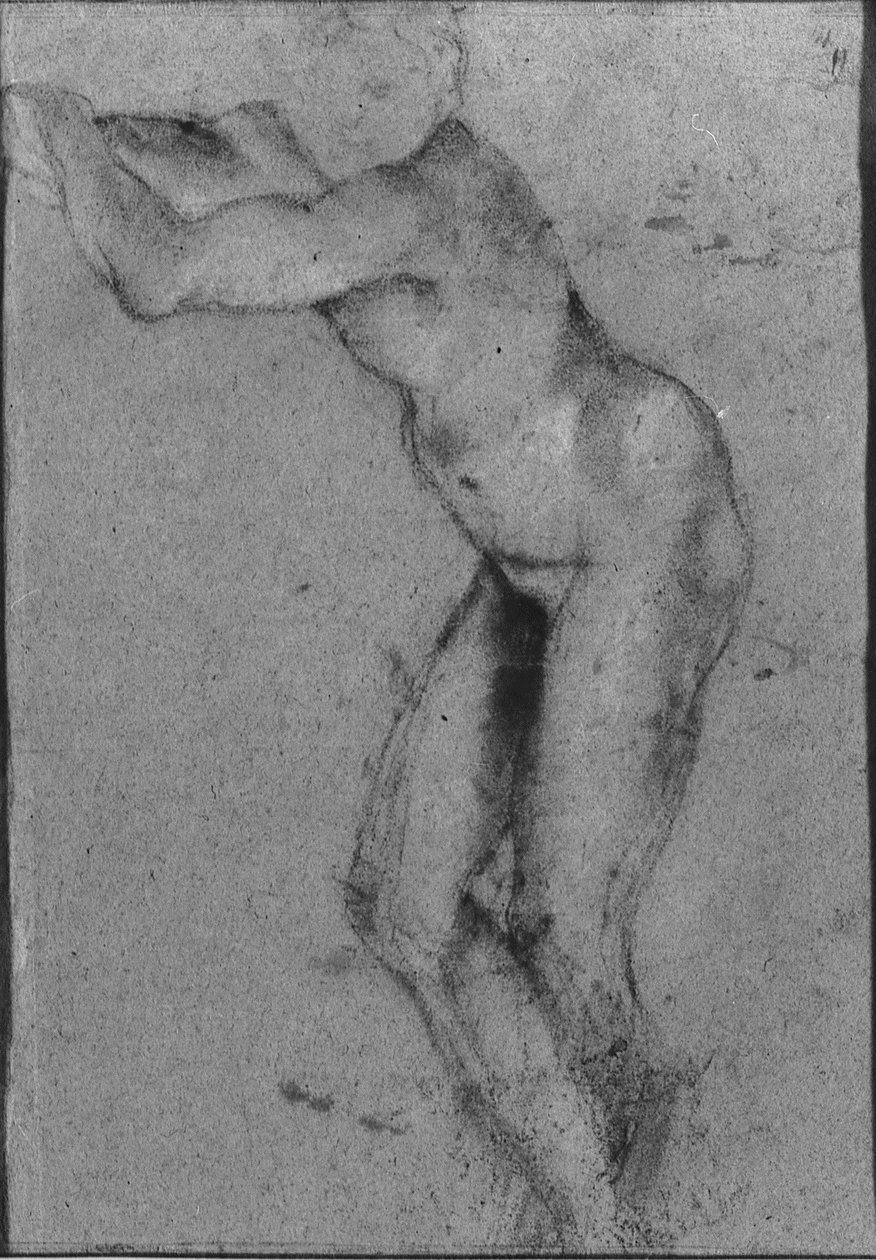 Skitse til en dekorativ figur i Palazzo Magnani, i Bologna af Annibale Carracci