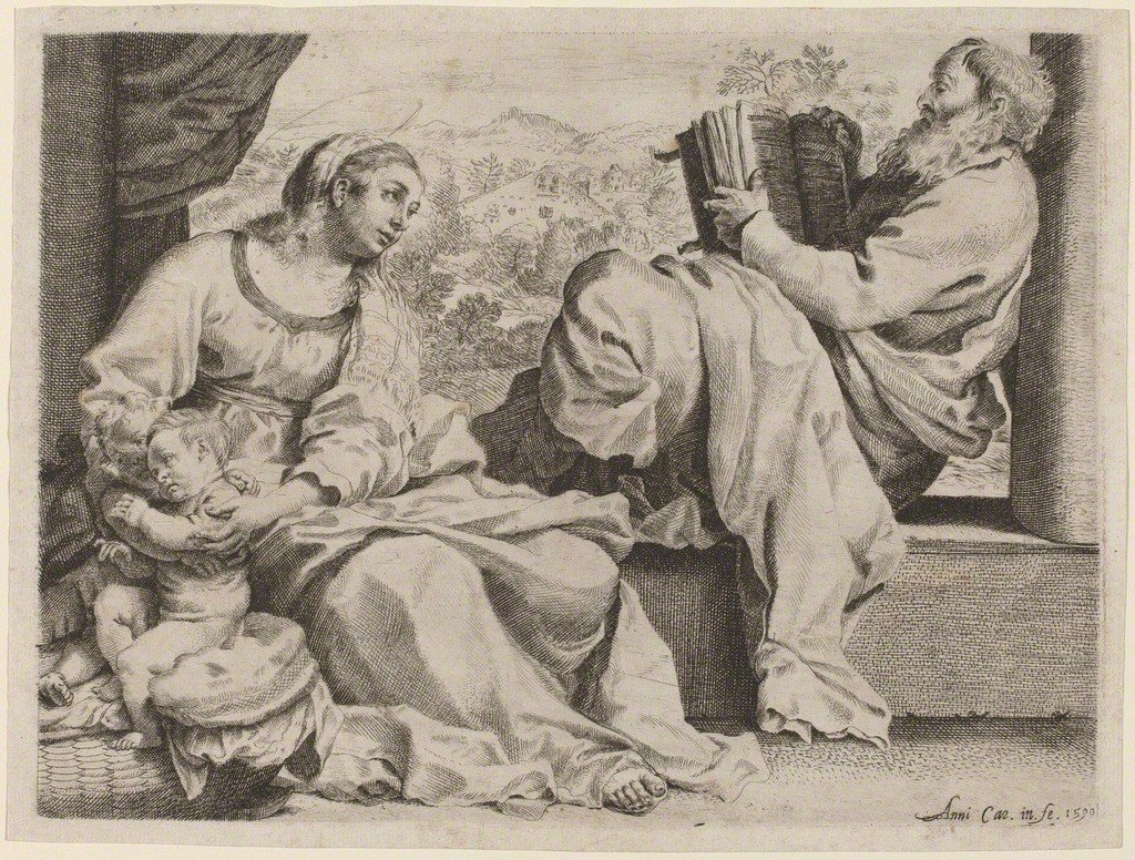 Den Hellige Familie med den unge Sankt Johannes Døberen af Annibale Carracci