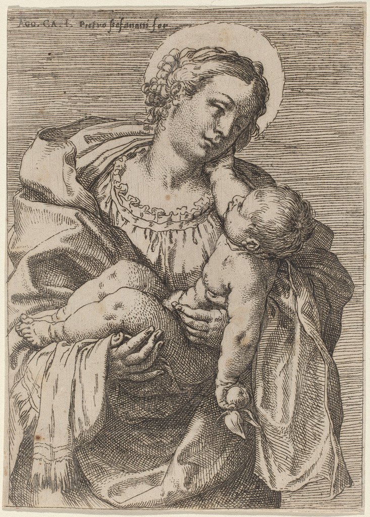 Madonna og barn med et æble af Annibale Carracci