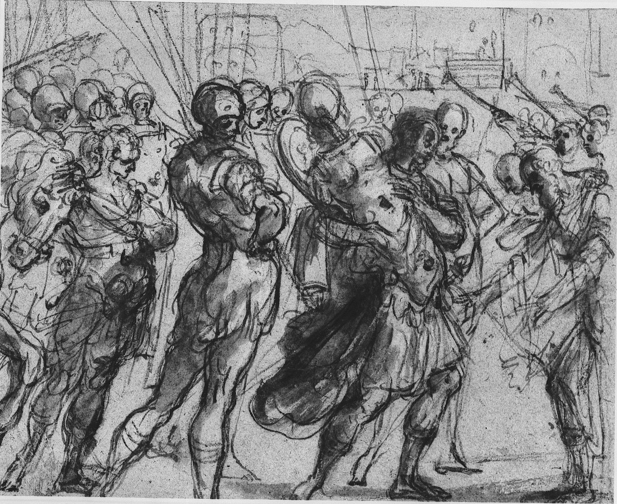 Romulus triumf over Acron af Annibale Carracci