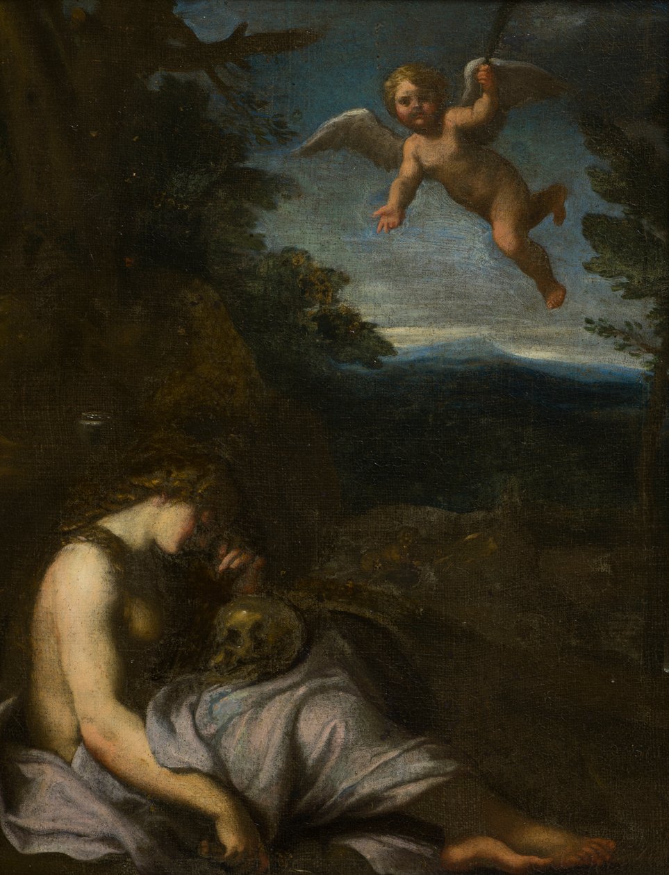 The Penitent Magdalen, ca. 1580-1609 (olie på lærred) af Annibale (after) Carracci