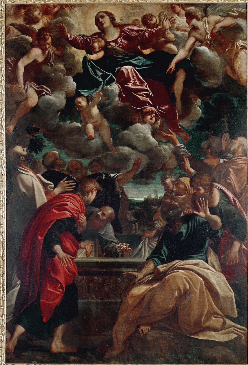 Jomfruens antagelse (olie på lærred af Annibale Carracci