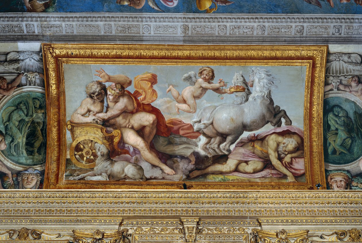 Aurora bortfører Cephalus, detalje af hvælvingen i galleriet, 1597-1604 af Annibale Carracci
