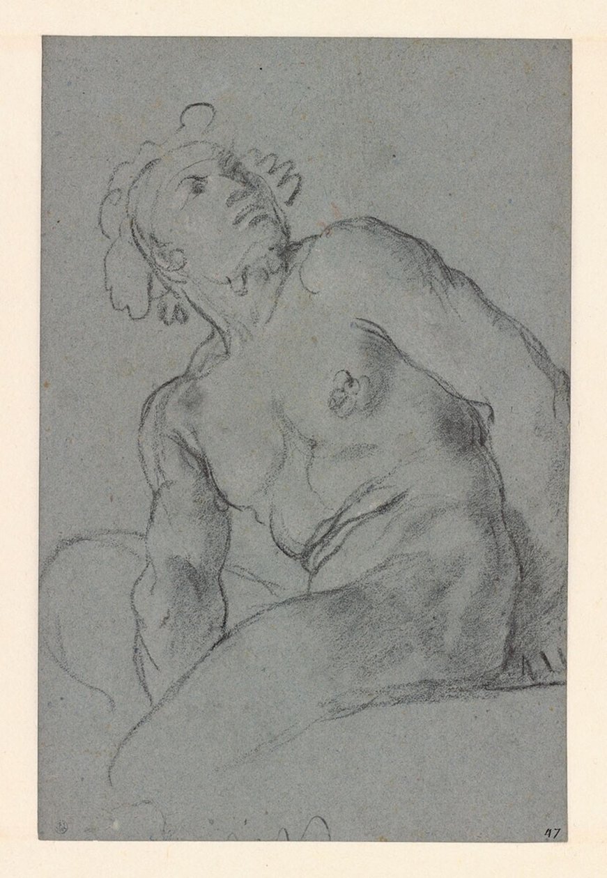 Carracci - Siddende mandlig nøgen, I 183 (PK) af Annibale Carracci