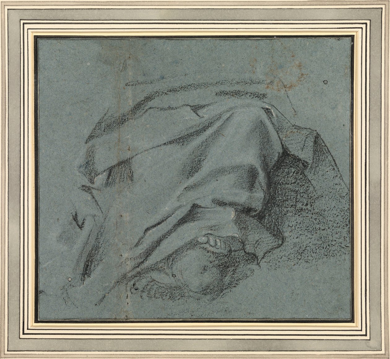 Carracci - Studie til draperiet over Jomfruens ben til Maria Himmelfarts-altertavlen, S.Maria del Popolo, RCIN 902108 af Annibale Carracci