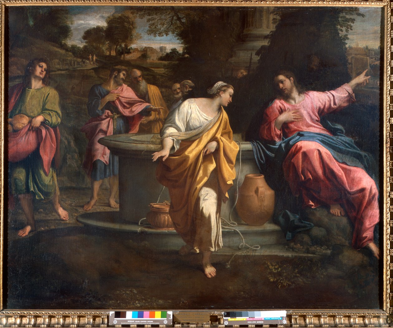 Kristus og den samaritanske kvinde ved brønden, 1594-95 af Annibale Carracci
