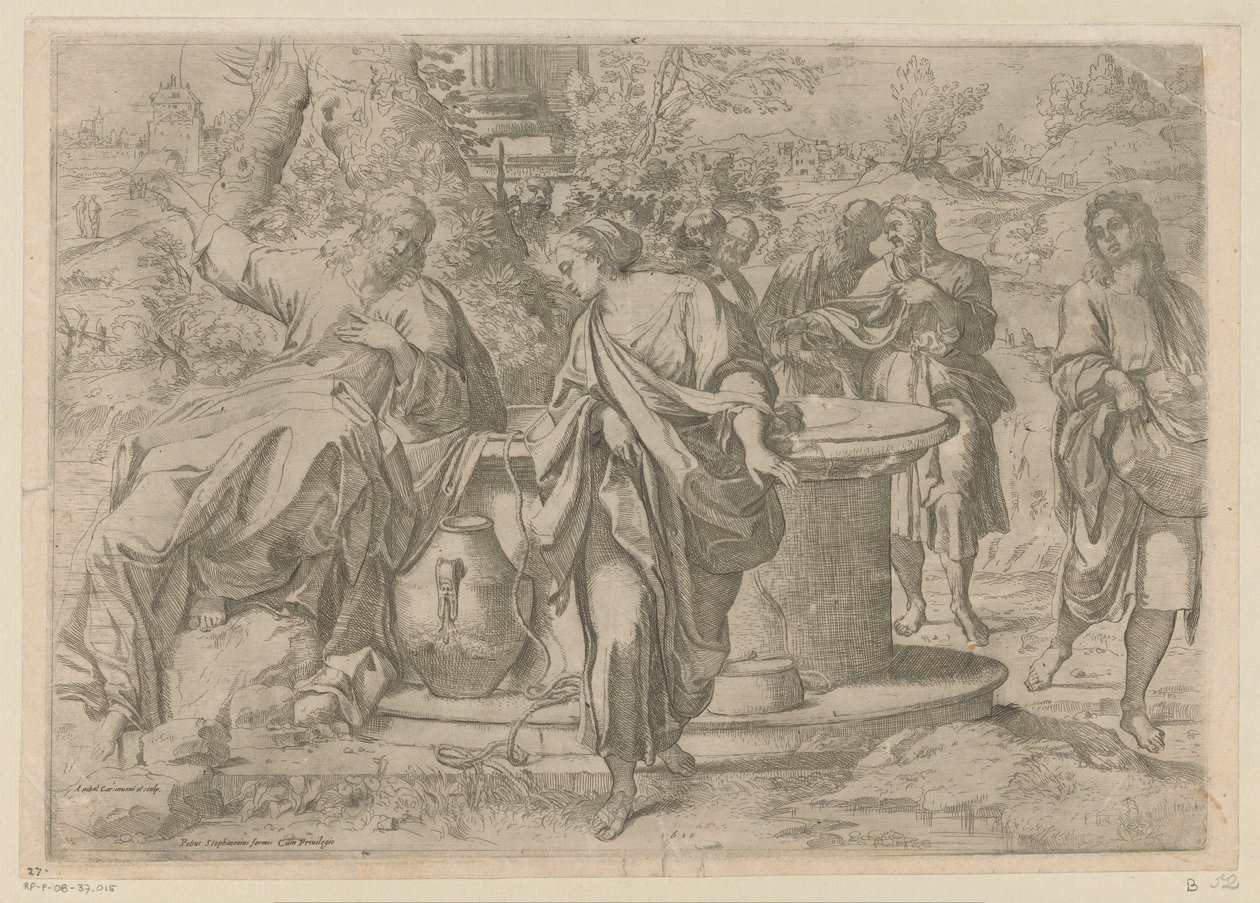 Kristus og den samaritanske kvinde af Annibale Carracci
