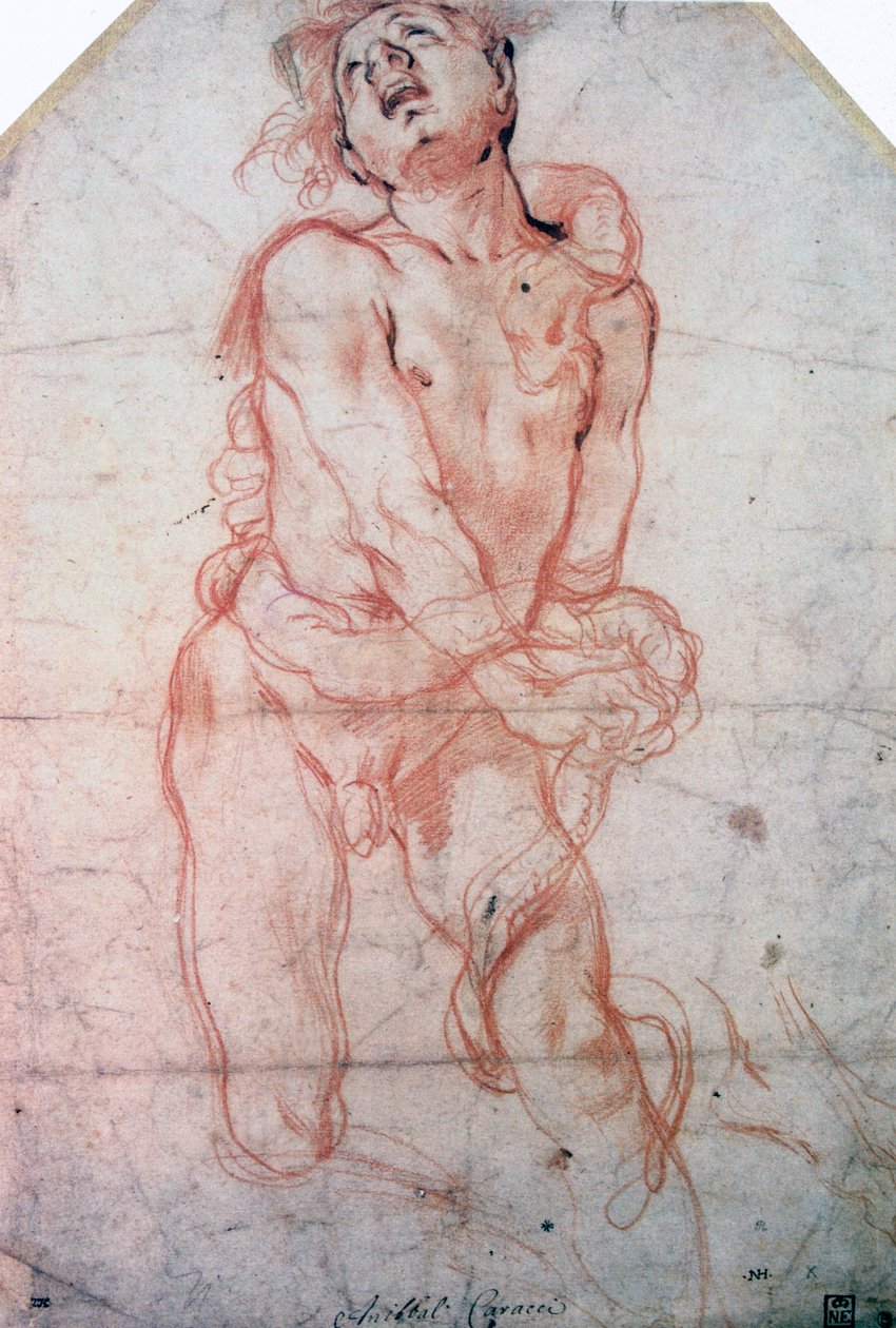 Figurstudie, 1560-1609 af Annibale Carracci