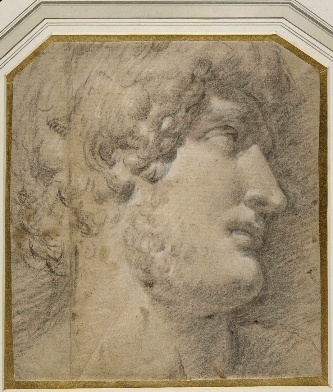 Leder af kejser Gallienus (eller? Hadrian), efter det antikke (sort kridt på flødepapir) af Annibale Carracci