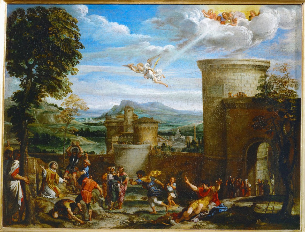 La lapidation de Saint Etienne - Steningen af Saint Stephen ... af Annibale Carracci