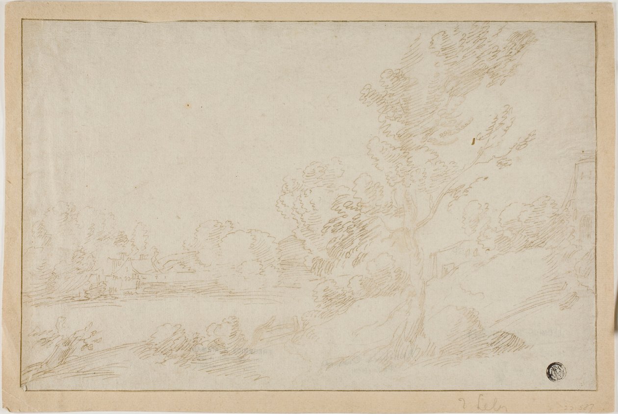 Landskab med flodbred af Annibale Carracci
