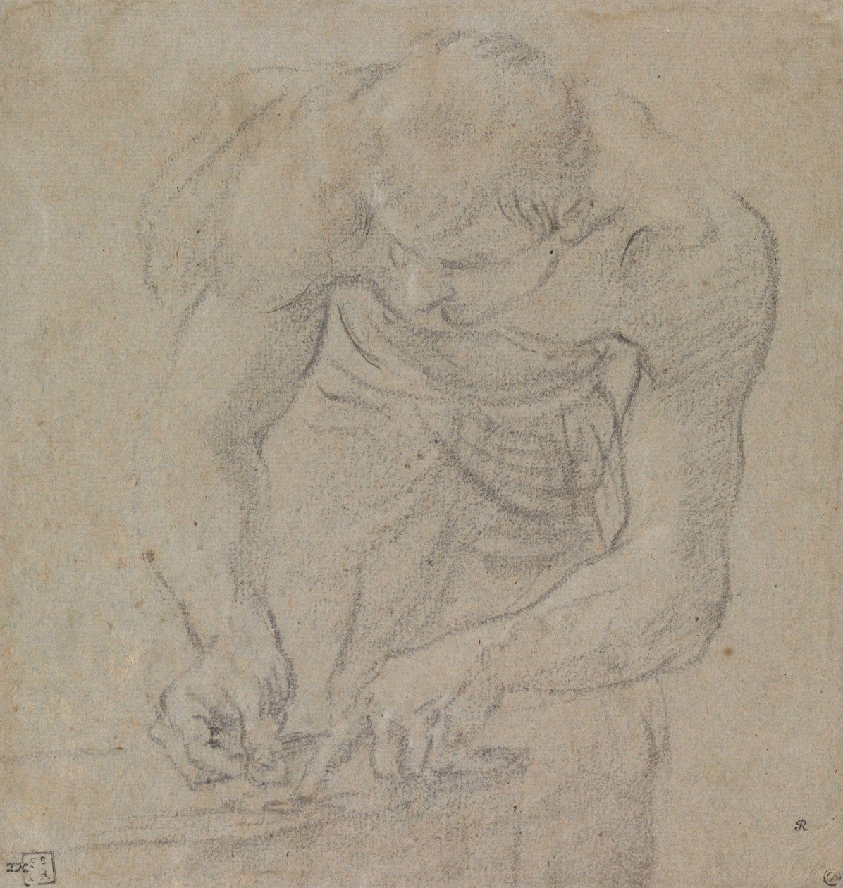 Mand tæller mønter af Annibale Carracci
