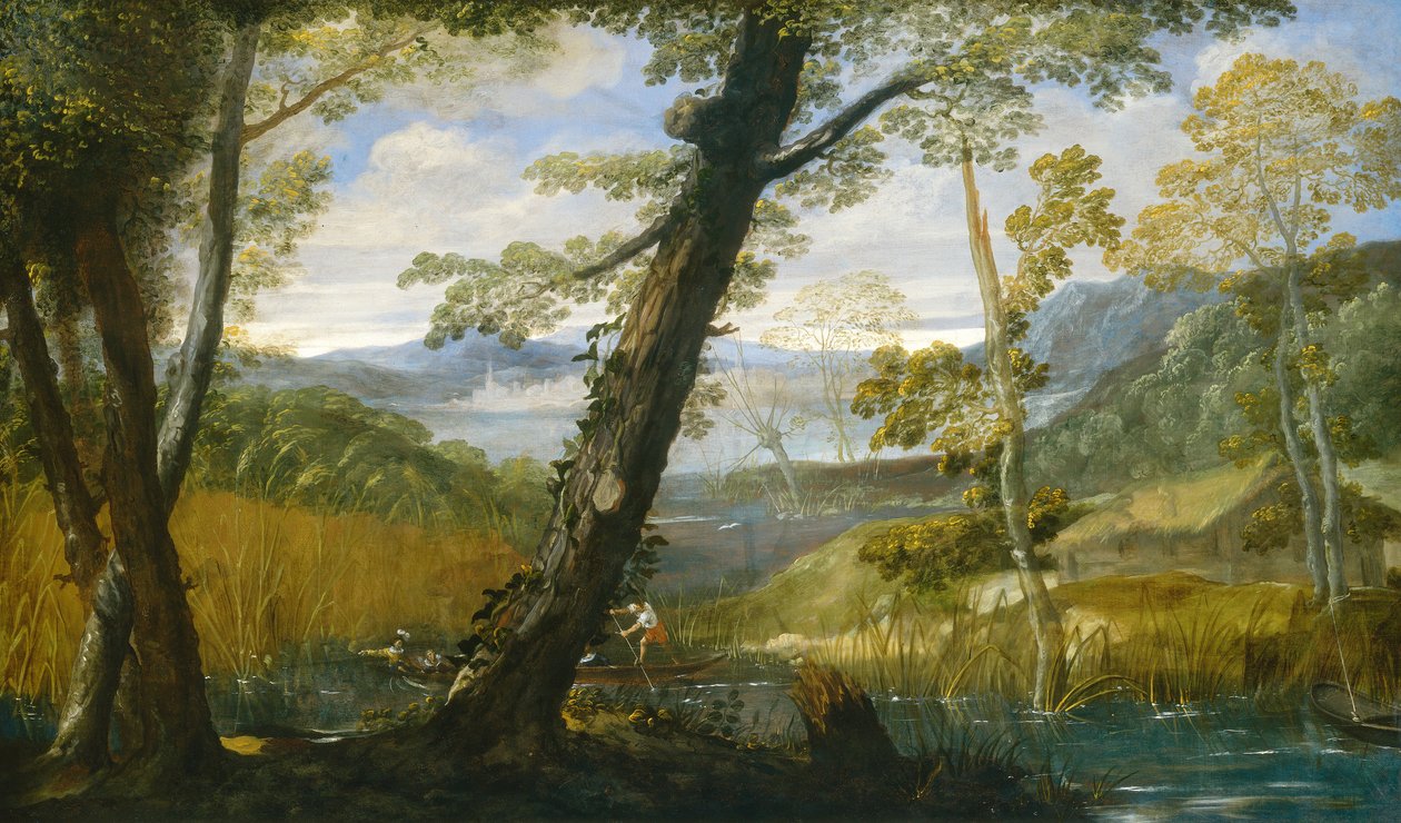 Flodlandskab, ca. 1590 (olie på lærred) af Annibale Carracci