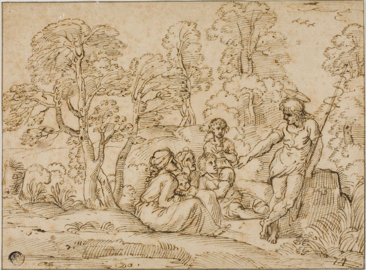 Johannes Døberen prædiker af Annibale Carracci