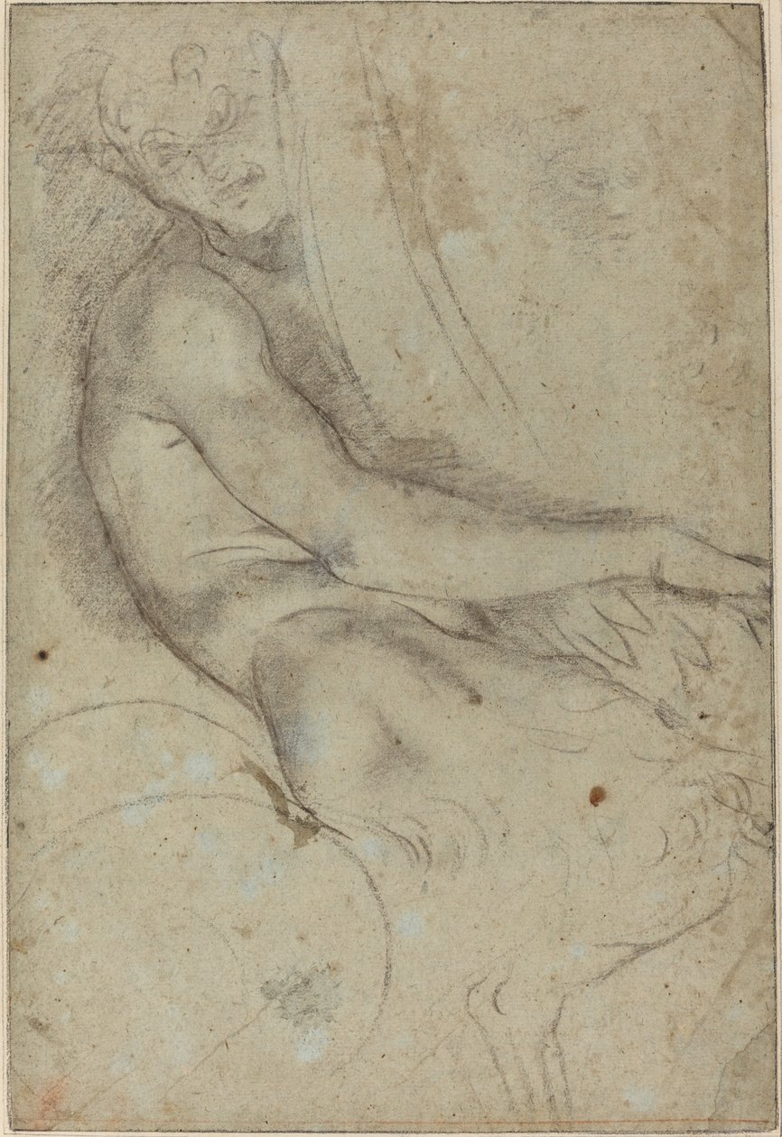 Satyr holder en rundel af Annibale Carracci