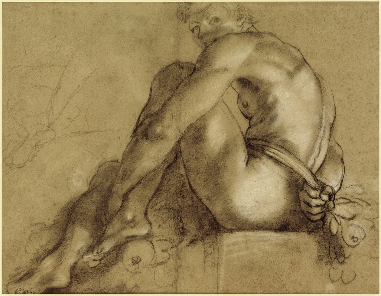 Siddende akt af Annibale Carracci