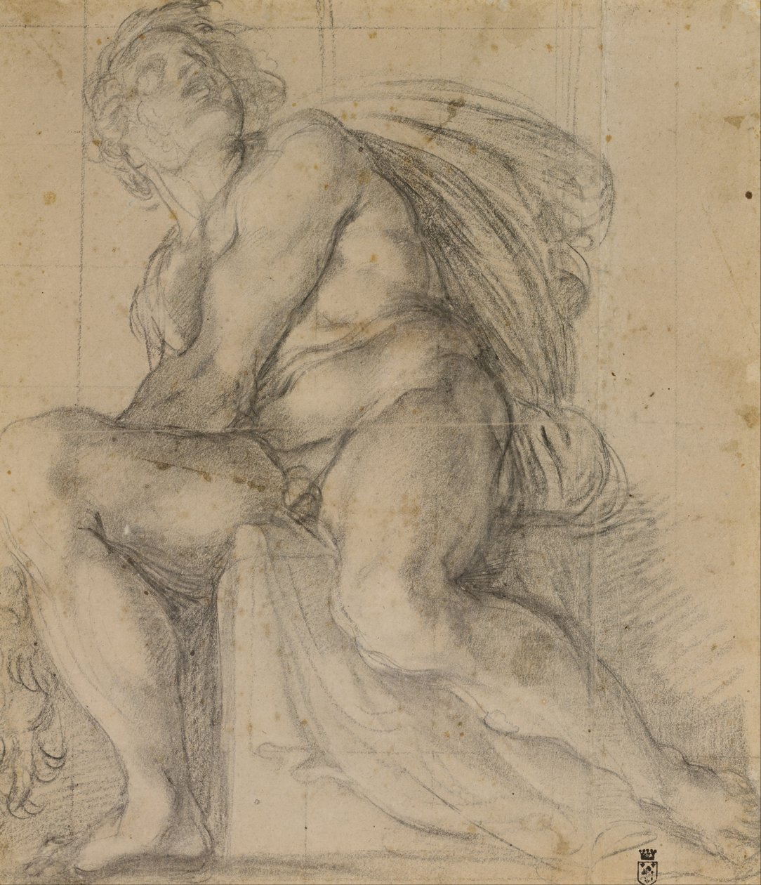 Studie til en ignudo af Annibale Carracci