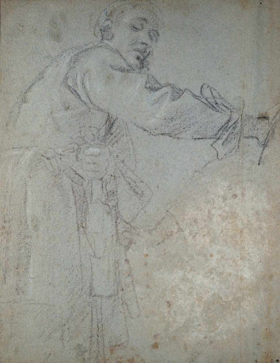 Studie af en draperet mandsfigur, 1580-1609 af Annibale Carracci