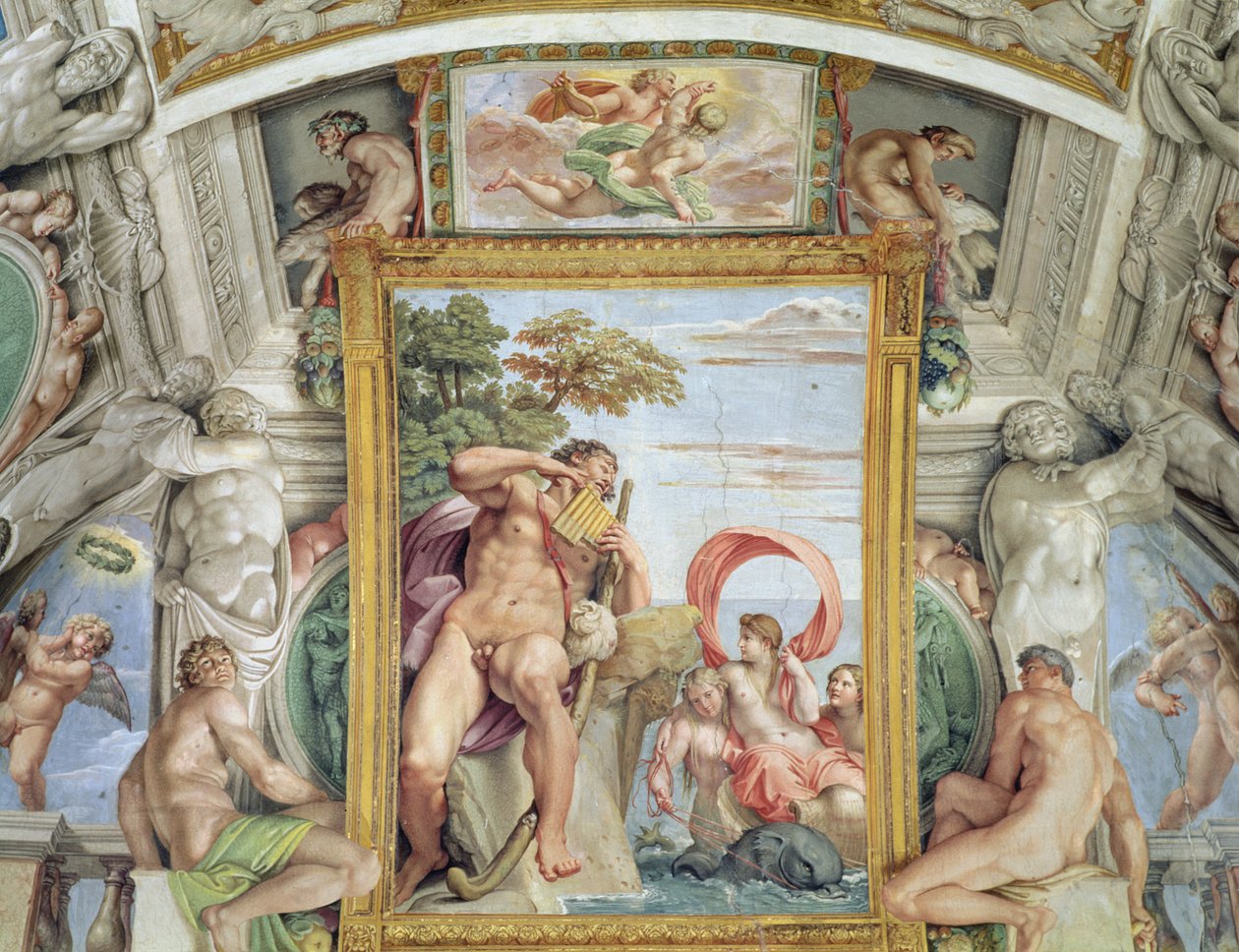 Galleria Carracci Carracci Hall detalje af Polyphemus og Galatea, 1597-1604 fresco af Annibale Carracci