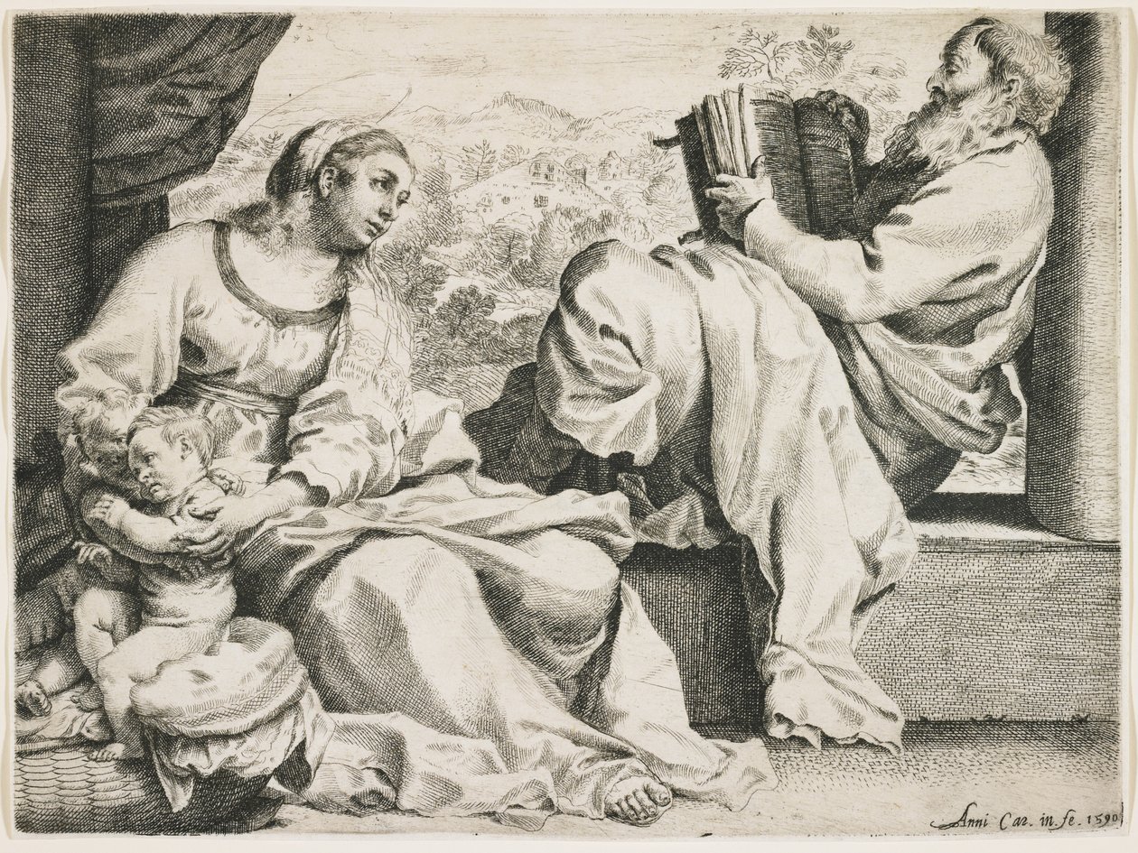 Den hellige familie med Johannes Døberen, 1590 af Annibale Carracci