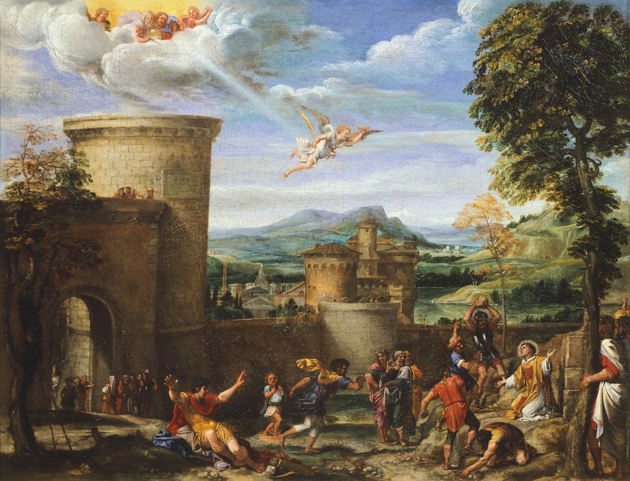 The Martyrdom of Saint Stephen, ca. 1603-04 (olie på lærred) af Annibale Carracci