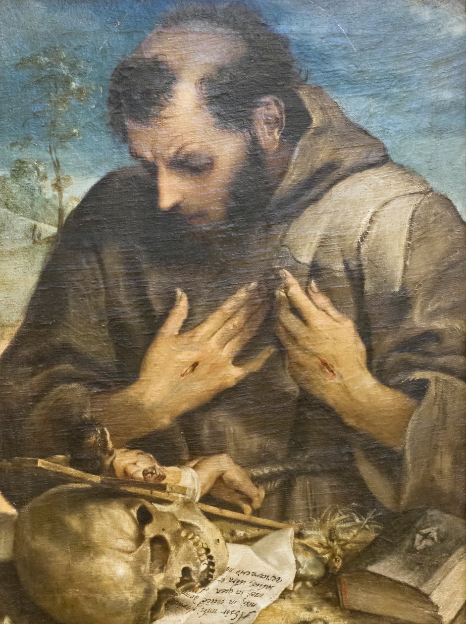 The Penitent St Francis, ca. 1585 (olie på lærred) af Annibale Carracci