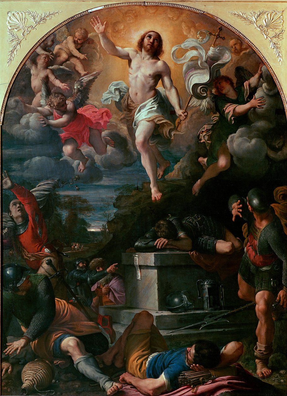 Kristi opstandelse Maleri af Annibale Carracci (Carrache) (1560-1609) 1593 Søn. 217x160 cm Paris, Musée du Louvre af Annibale Carracci